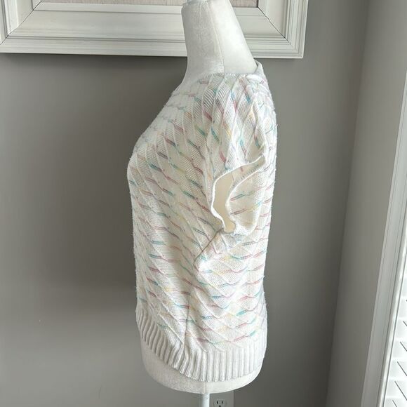 Vintage 70s 80s Brunny Rainbow Shortsleeve Crewneck Sweater - Picture 6 of 12